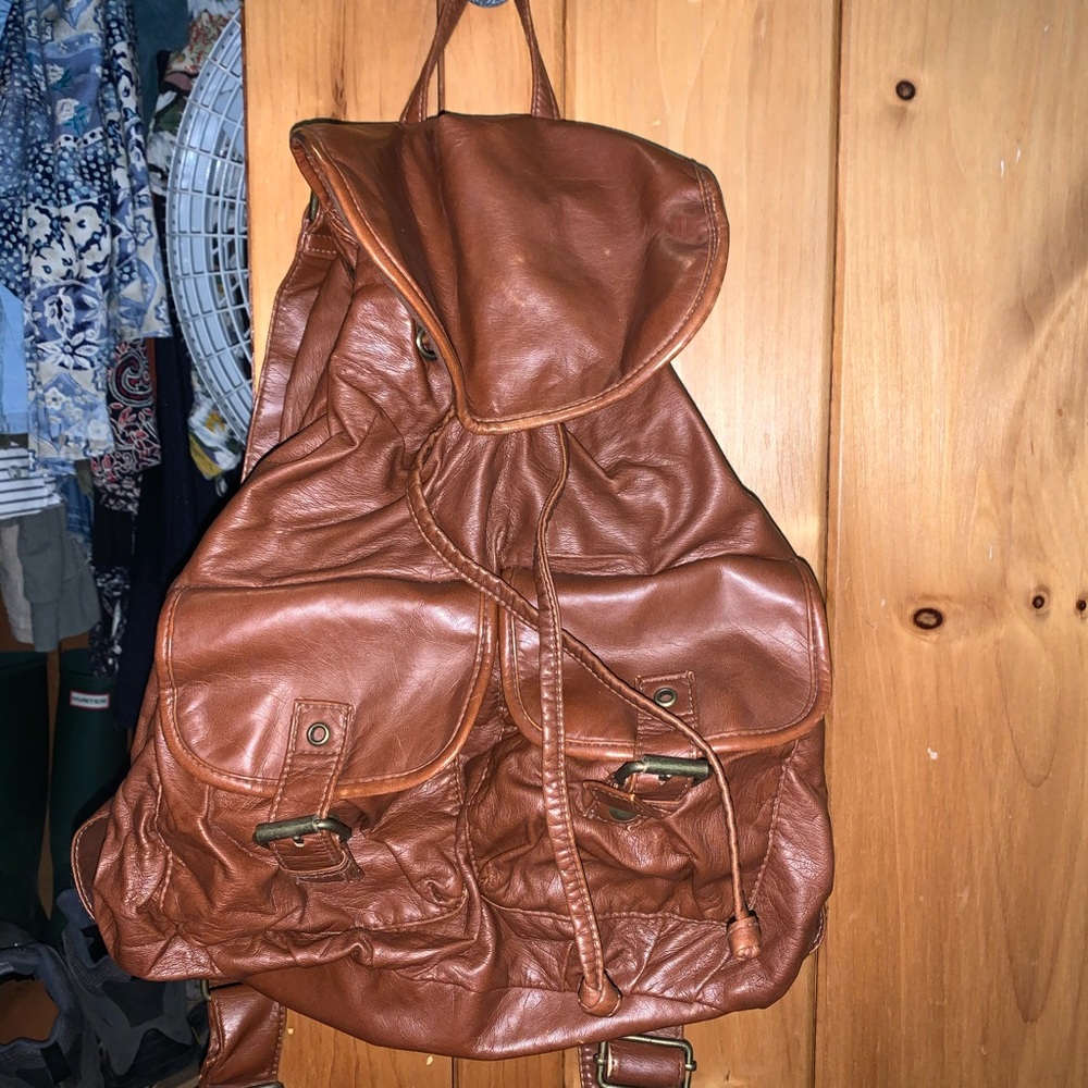 Leather backpack